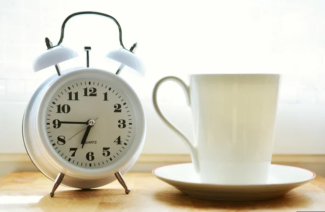 new year, alarm clock, cup, morning, drink, beverage, clock, time, breakfast, coffee cup. Pet grooming business operations: staff pay and scheduling
